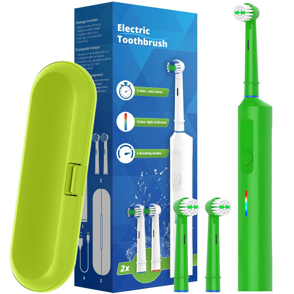 

Rechargeable Electric Powered Toothbrush with 3 Modes, Travel Case & Smart Timer, Compatible with Oral B Pro Series Brush Heads