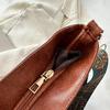 Vintage Solid Color Women  Shoulder Sling Bag High-Capacity Simple Wide Strap Bucket Crossbody Bag