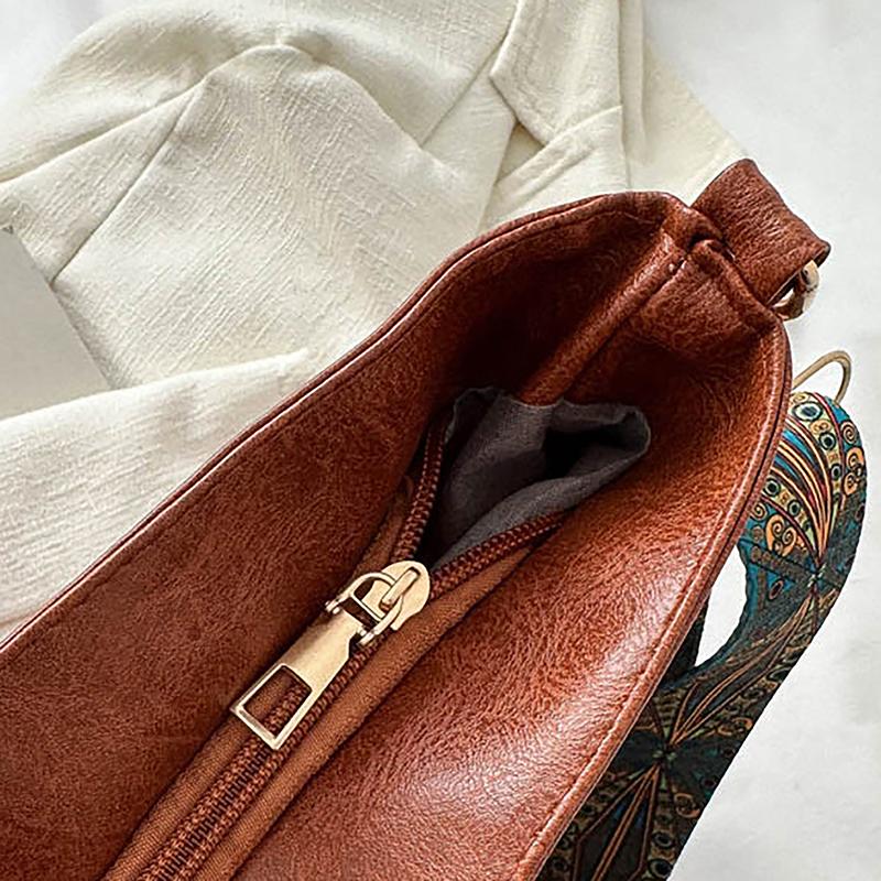 Vintage Solid Color Women  Shoulder Sling Bag High-Capacity Simple Wide Strap Bucket Crossbody Bag