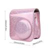 Sparkling Color Vintage PU Lther Camera Portable Bag Case  ive Pouch Cover with Shoulder Strap For     8/ 8+/ 9(Sparkling Pink )