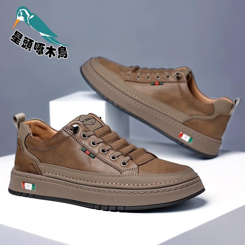 

One foot on the new men s business casual leather shoes men s handmade online cowhide green shoes 44