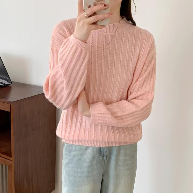 Autumn and Winter Round Neck Pullover Sweater for Women Women's Loose Knit Sweater Top