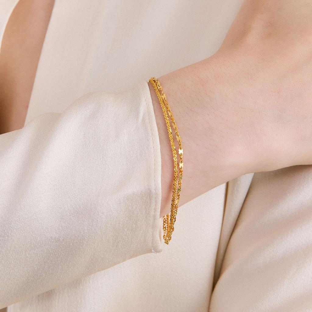 Mezmic Double Chain Silver Bracelet