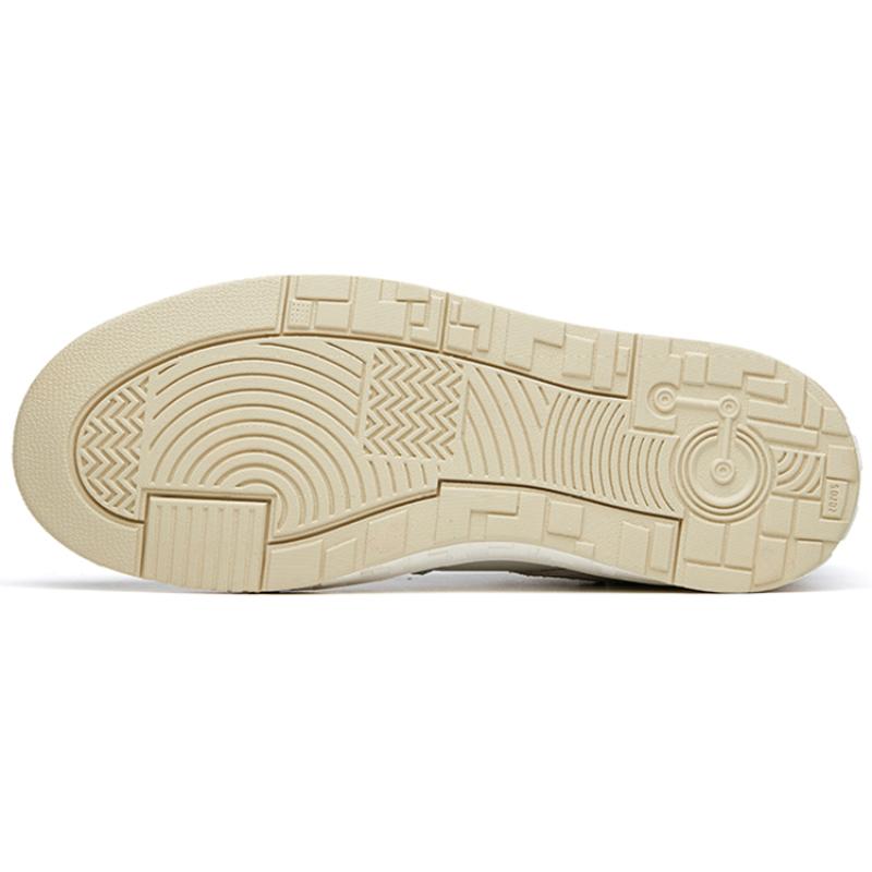 Anta Street Naughty Slip-Resistant Cushioning Wear-Resistant Mid-Top Skateboard Shoes Men's Gray White Yellow Sneakers 112218052-1