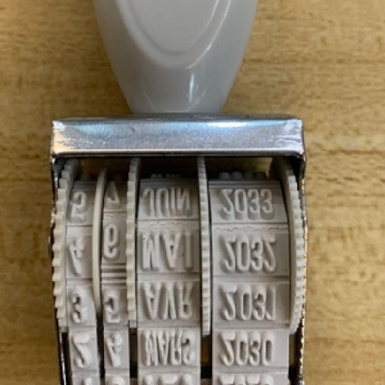 Rola ștampilă de afaceri Ștampilă de birou Rulare Ștampilă de dată spaniolă Ștampilă de dată franceză pentru Scrapbooking Instrument de ștanțare pentru birou