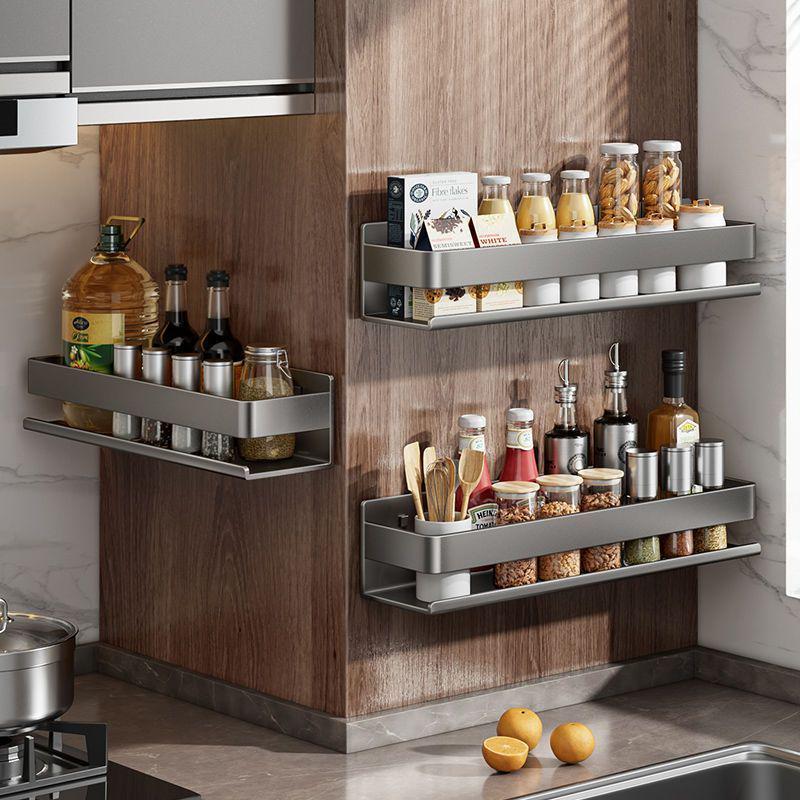 Portaspezie da Parete Color Antracite - Scaffali da Cucina Senza Foratura