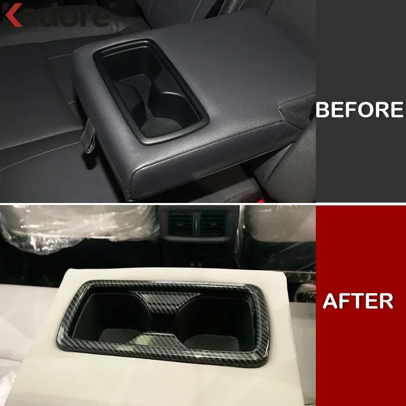 Car Rear Seat Water Cup Holder Frame Cover Trim For Toyota Venza Harrier -  2024 Carbon Fiber Interior Accessories