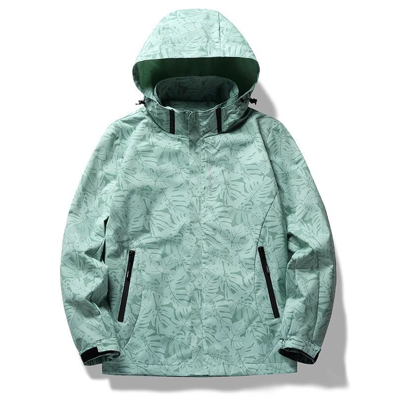 Unisex Camo Outdoor Windproof Waterproof Hooded Jacket Hiking Camping Travel Lightweight Breathable Sport Coat