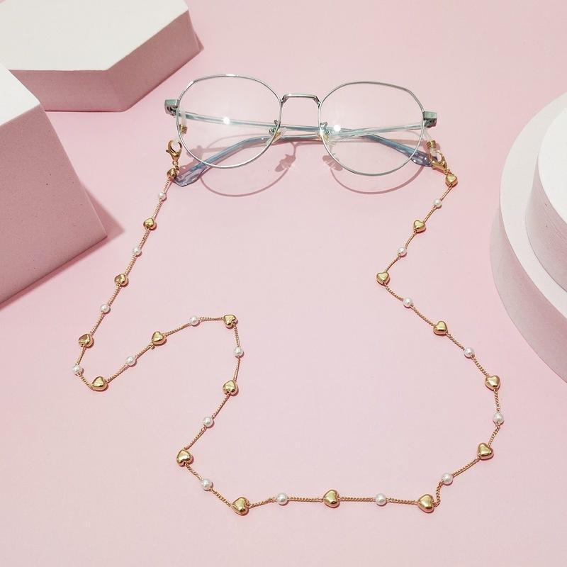 Simple Pearl Mask Chain Multi-use Earphone Anti-lost Lanyard Necklace Color Love Glasses Chain