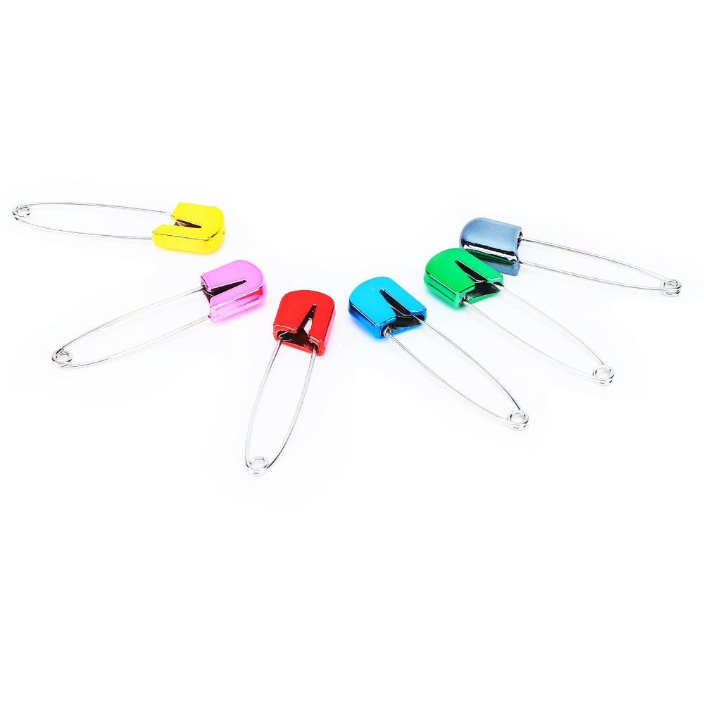 100pcs Assorted Color Diaper Pins Stainless Steel Cloth Diaper Pins Safety Pins  For Craft Clothes