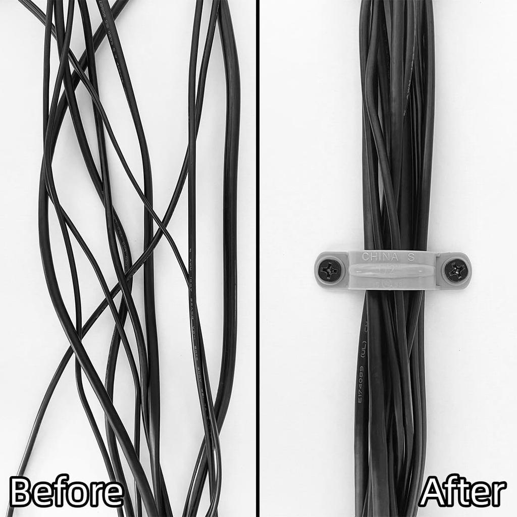 50Pcs 1/2 Inch PVC Pipe Straps, 2 Holes Plastic Conduit Strap Pipe Clamps Supports, Conduit Clamp Pipe Mounting Bracket Clips for PVC Pipes Conduit