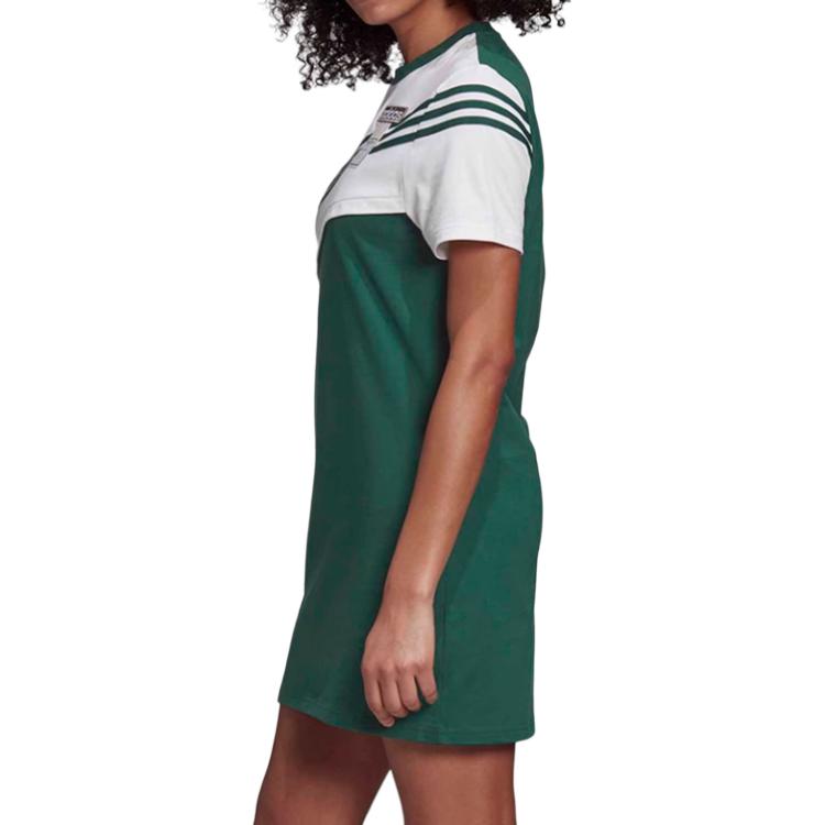 Adidas Short Sleeved Dress Women's Green/White Color GJ6560