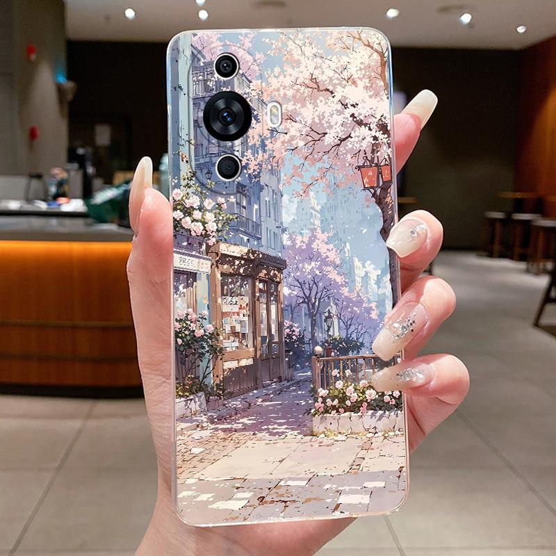 Casing For Huawei Nova 11 Pro Ultra 12s Luxury Cute Cool Dragon Flower Soft silicone Phone Case Back Cover Transparent TPU Shell