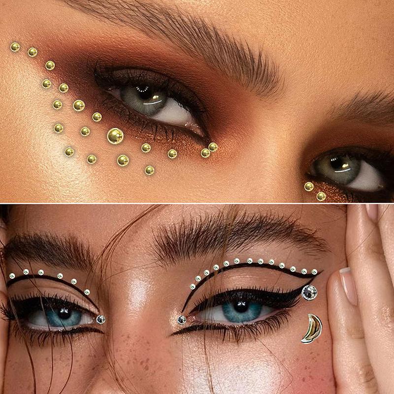 165/180Pcs Fake Nose Studs Crystal Rhinestones Stick On Body Gems No Piercing Decor For Face Lip DIY Festival Accessories