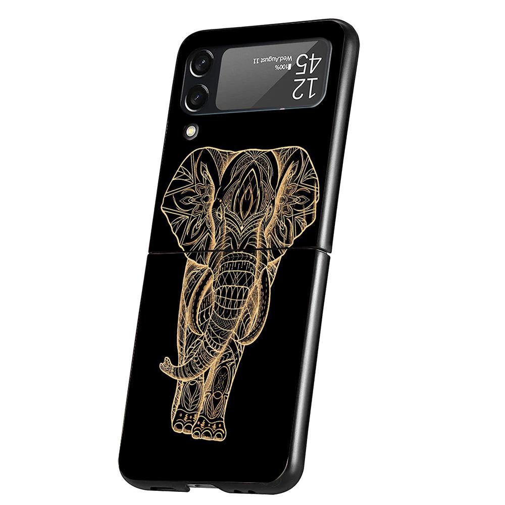 Elephant Mandala Aztec Phone Case For Samsung Galaxy Z Flip 7 6 5 4 3 5G Cover ZFlip7 ZFlip6 ZFlip4 ZFlip5 ZFlip3 Coque Fundas G