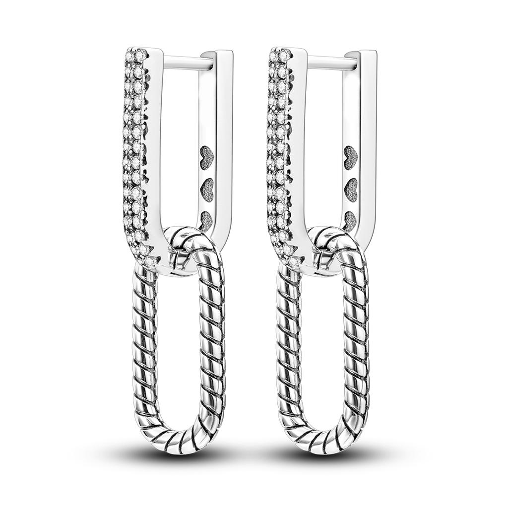 Woman Earring 925 Silver Hoop Earring Round Shape Pendientes Exquisite Jewelry