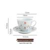 Shangqi Ceramic Flower Pattern Coffee Cup with Saucer