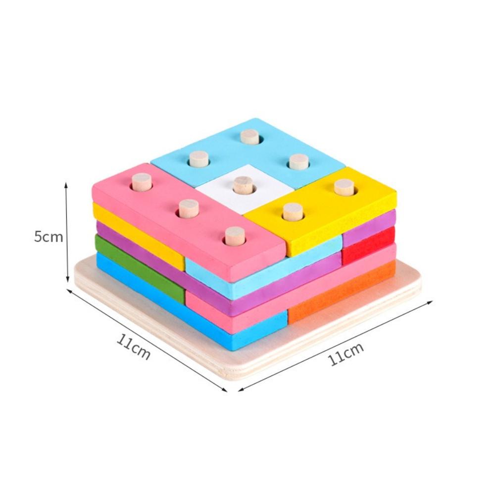 Kids 8-Note Xylophone Lacing Clock Rainbow Tower Four Sets Column Shape Board Worm Twist Baby Educational Toy MHWJ-003