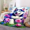 1pc Husky Puppy Blanket Lightweight Blanket Throw Blanket For Sofa, Bed, Travel, Camping, Livingroom, Office, Couch, Chair yy251010053