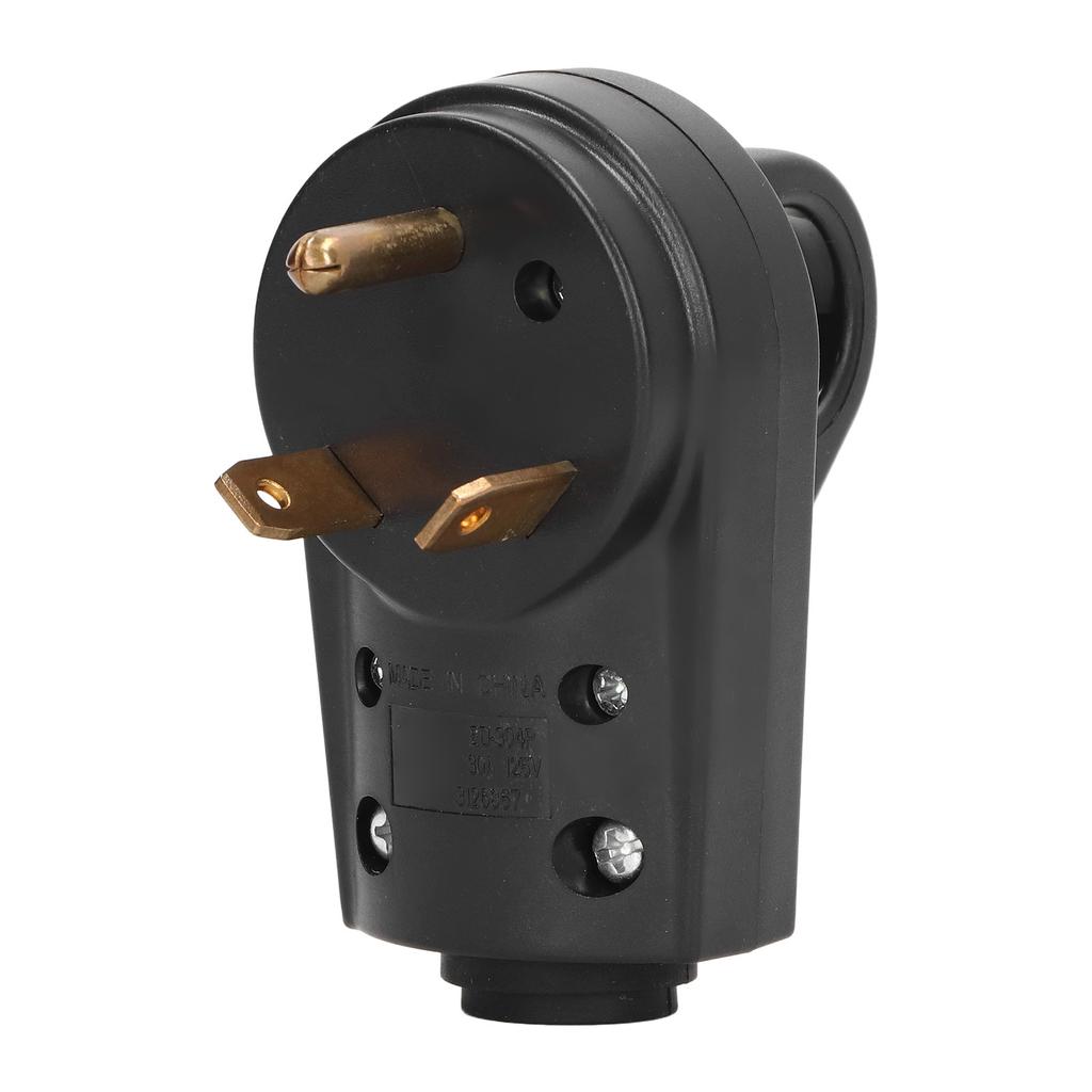 30A RV Plug Male Replacement Heavy Duty 3 Prong Electrical Connector with Handle