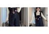 2025 Stylish Fleece-Lined Knit Base Layer & Overalls Set for Pregnant Women