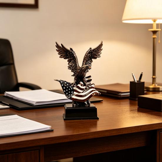 Strength Symbol for Reception Desk 250th Anniversary USA Eagle Statue, Patriotic Resin Bald Figurine, Unique Commemorative Gift 1776 2026 250 Years