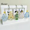 Festive Desktop Ornament Glazed Glass Christmas Tree Figurine, Handcrafted Modern Holiday Table Centerpiece for Display, Colorful Decorative Figurine