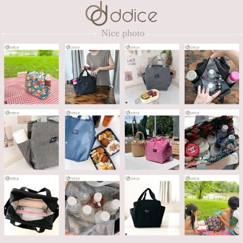 Ddice Lunchtasche, Stilvoll, Wasserabweisend, Großes Fassungsvermögen, Isoliert, Einfarbig, Perfekt für Getränke, Große Lunchtasche (Marine)