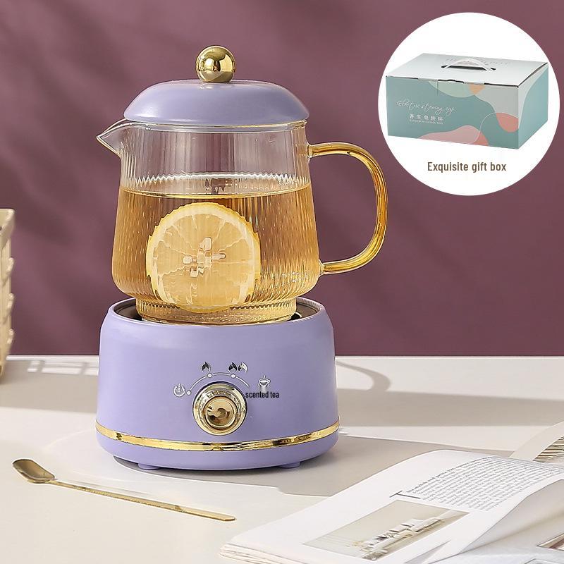 Multifunctional Mini Electric Health Stew Cup: Glass Heating Pot for Office & Flower Tea Gift Set