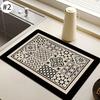 Black Marbling Super Absorbent Tableware Dish Drying Mat Kitchen Bottle Anti-slip Rug Luxury Kettle Dinnerware Bar Counte