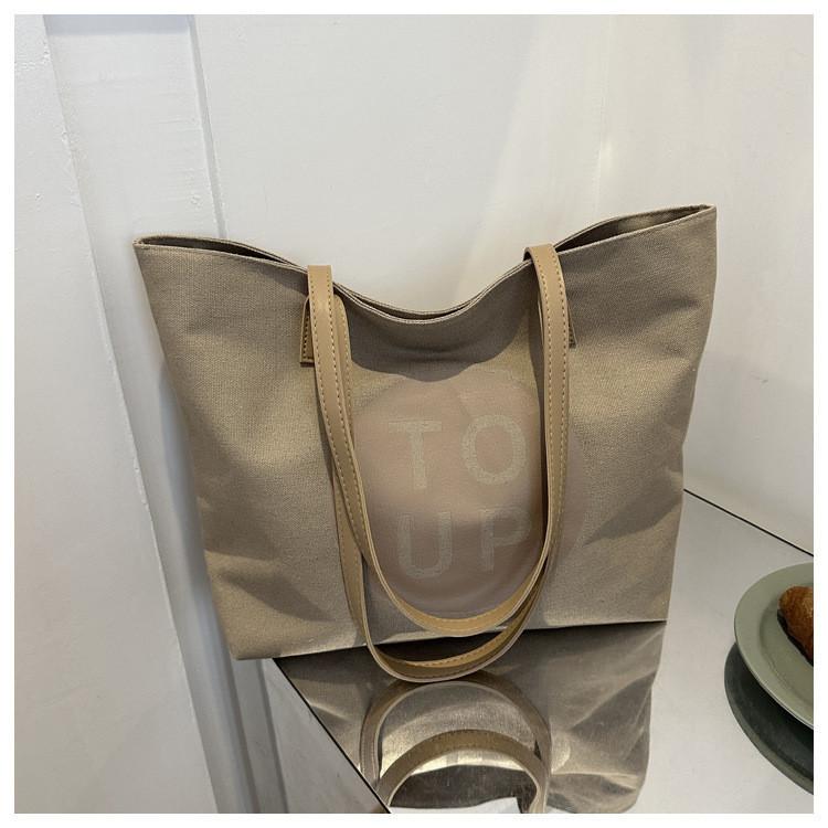 

Large Capacity Korean Style Canvas Tote Bag For Fall 2023 Fashionable Commuter хакі