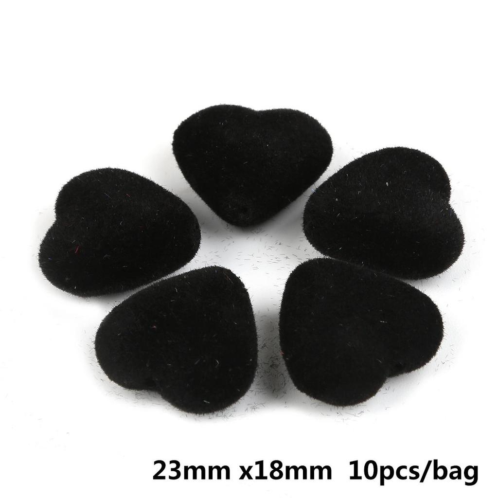 10/20Pcs Acrylic Velvet Heart-shaped Pendant Charm For Jewelry Making DIY Earring Accessories