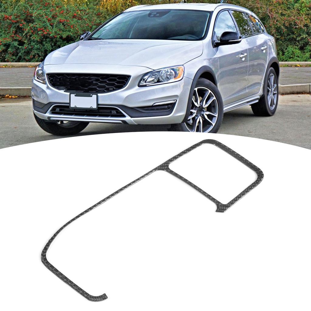 Console Navigation Panle Frame Trim GPS Carbon Fiber Cover Fit for V60 S60 2010‑2017LHD