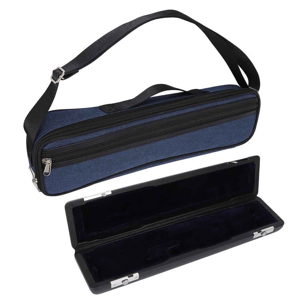 Flute Case Bag Portable 17 Hole Box Set Flannel Padding PU Leather Oxford Cloth Accessories