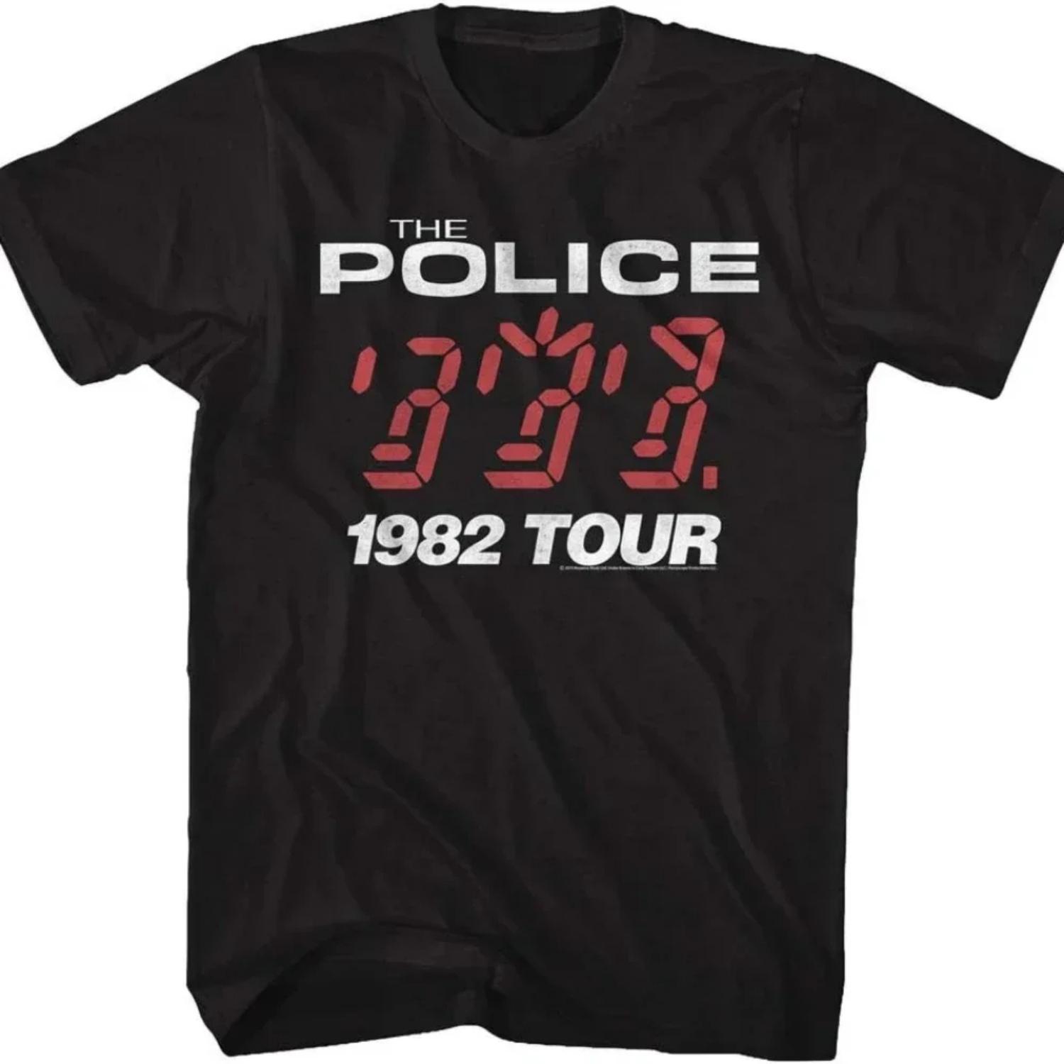 

Men s cotton print Tee The Police British Rock Band 1982 Ghost in The Machine Tour Album T-Shirt S разноцветный