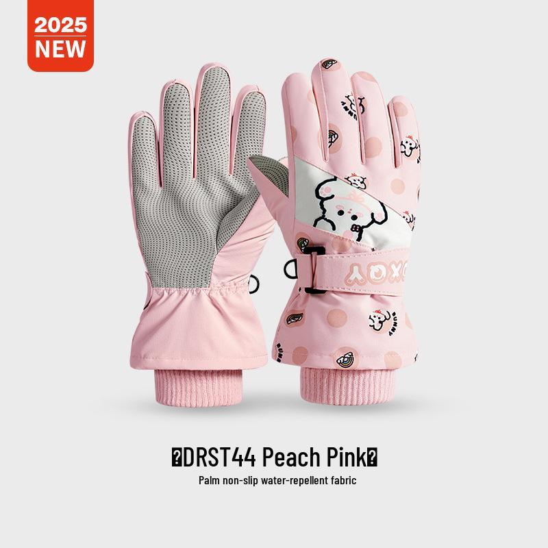 Children's Warm Waterproof Winter Ski Gloves, Non-Slip, Fleece-Lined for Ice Skating and Snow Play