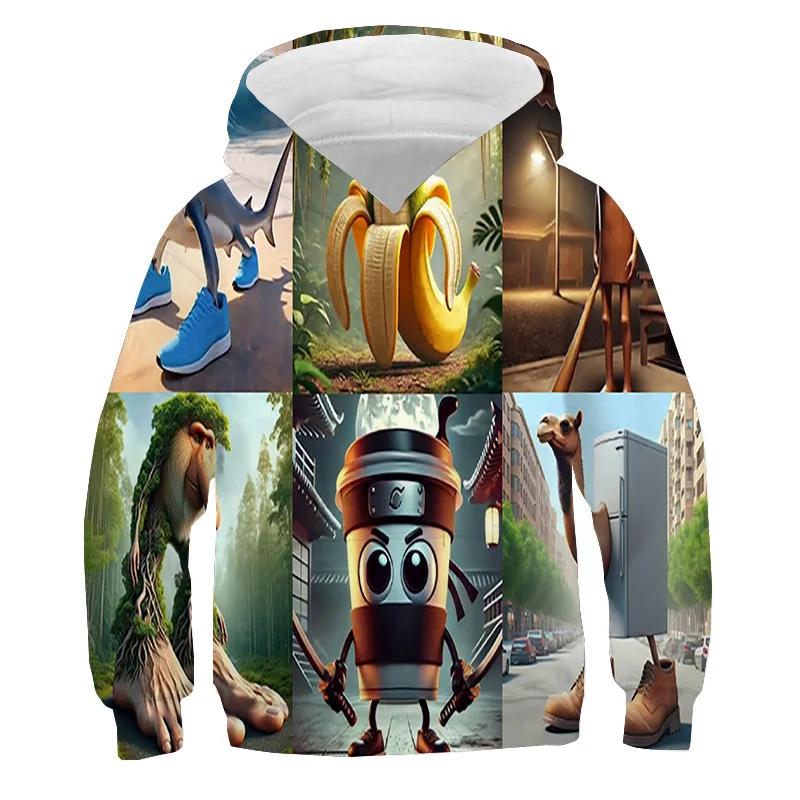 Italiensk Hjerneorm Shimpanzinni Bananini Mote Hettegenser Tralalero Tralala Genser Tenåring Hettegenser Sport Barn Menn Populære Hettegensere