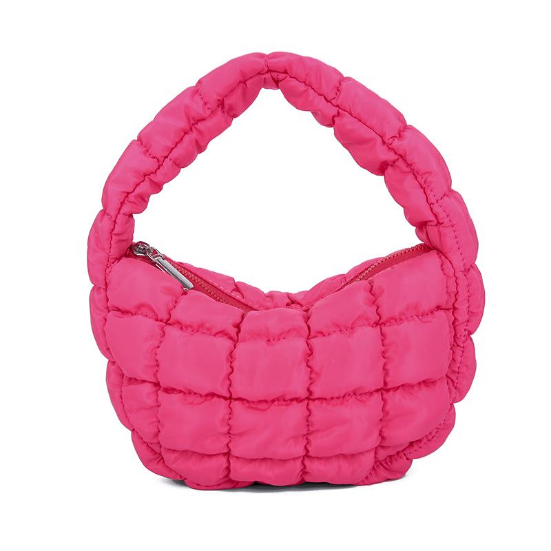 Chic Mini Borsa a Mano Pieghettata Nuvola - Nuovo alla Moda Design in Cotone Piuma