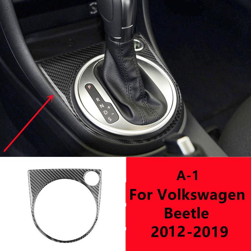 Real Carbon Fiber Car Gear Panel Cover Trim For Volkswagen VW Beetle 2012- Car Shift Panel Sticker Auto Inner