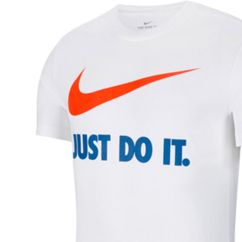 Nike Sportswear Logo Print Casual Loose Round Neck Short Sleeve T-Shirt Men Tops White BV0630-100