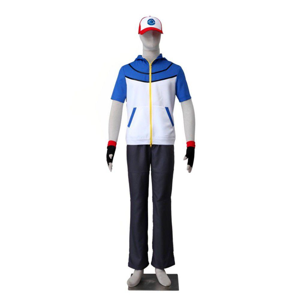 Ash Kids Ketchum Adult Cosplay Trainer Costume Halloween Party Birthday