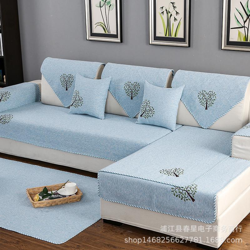 Hersteller Four Seasons Allgemeine Baumwoll- und Leinen-Sofakissen Modern Einfach Stoff Rutschfeste Sofabezüge Verdickte Europäische Sitzkissen