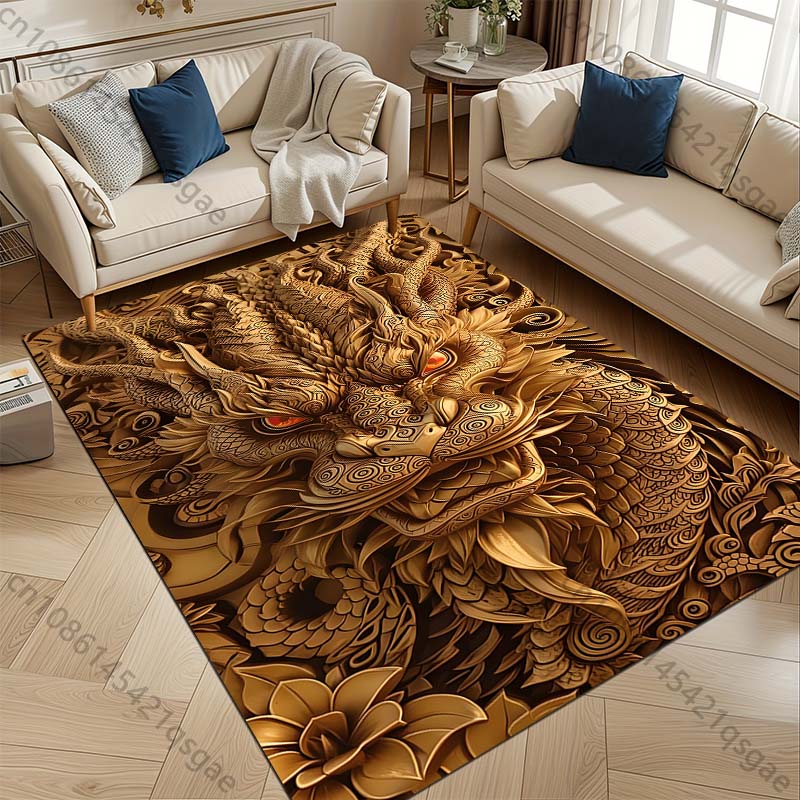 3D HD Printing Mysterious Oriental Dragon Theme Carpet Living Room Bedroom Sofa Office Large Area Mat Home Decor Rug Magic Gift