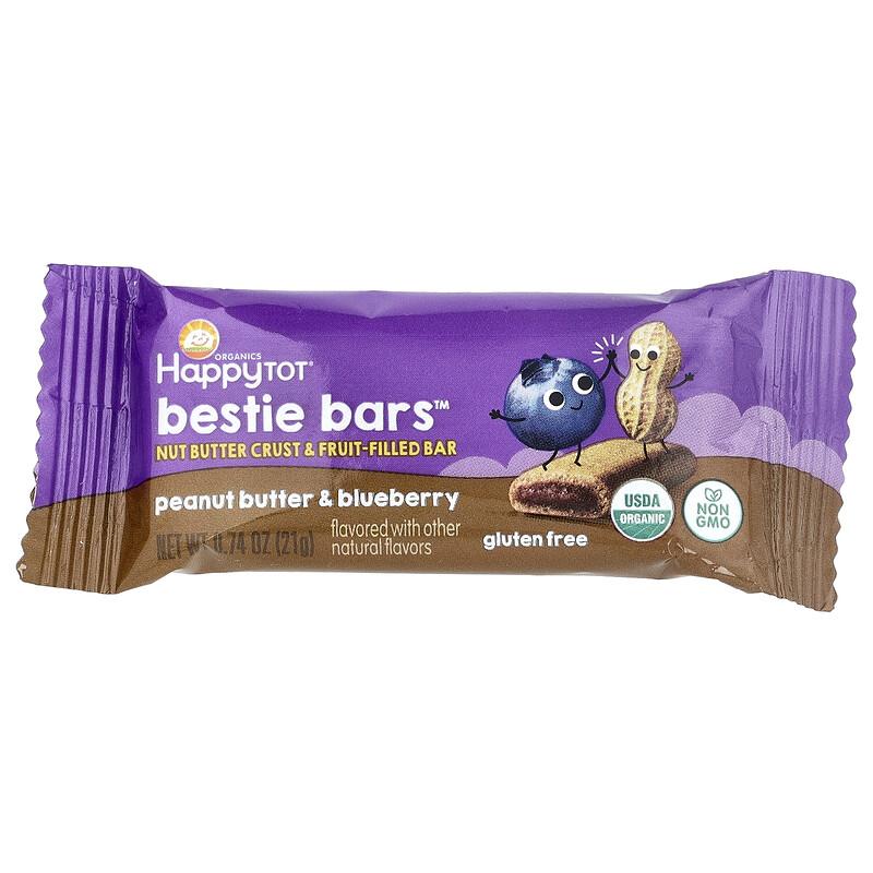 HappyTot®, Bestie Bars™, Peanut Butter & Blueberry, 5 Bars, 0.74 oz (21 g) Each