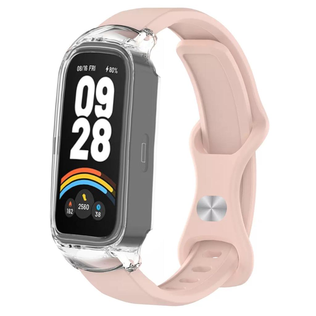 Case+Straps for Xiaomi mi band 9 8 active smar twatch correa accessories Silicone bracelet+Protective PC Cover for Redmi band 3