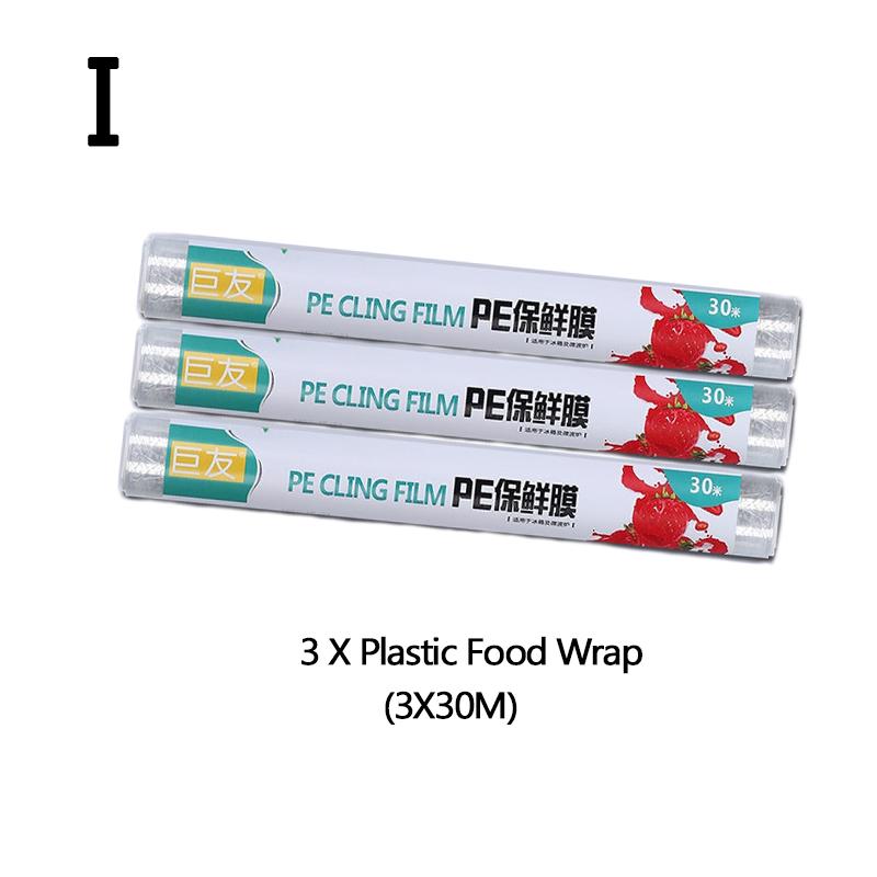 Plastic Wrap Dispenser with Slide Cutter Reusable Food Wrap Cutter Household Cling Film Cutter Refillable Cling Film Dispenser
