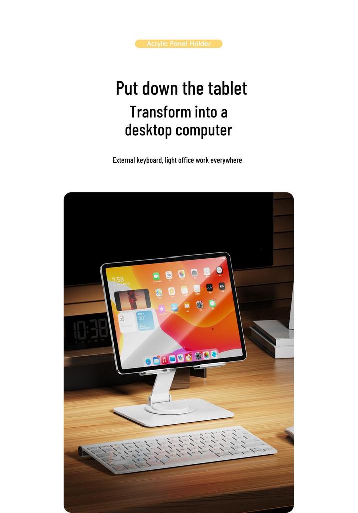 360° Rotatable Tablet Stand for iPad - Cute Rabbit Design for Desktop, Live Broadcast, and Outdoor Use