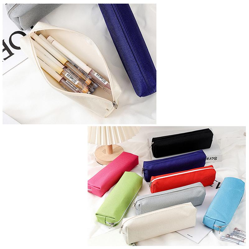 Basit Kalem Kutusu Okul Malzemeleri Kalem Kutuları Estuche Escolar Düz Renk Okul Kırtasiyesi Kalemlik Trousse Kalem Çantası-Ljx