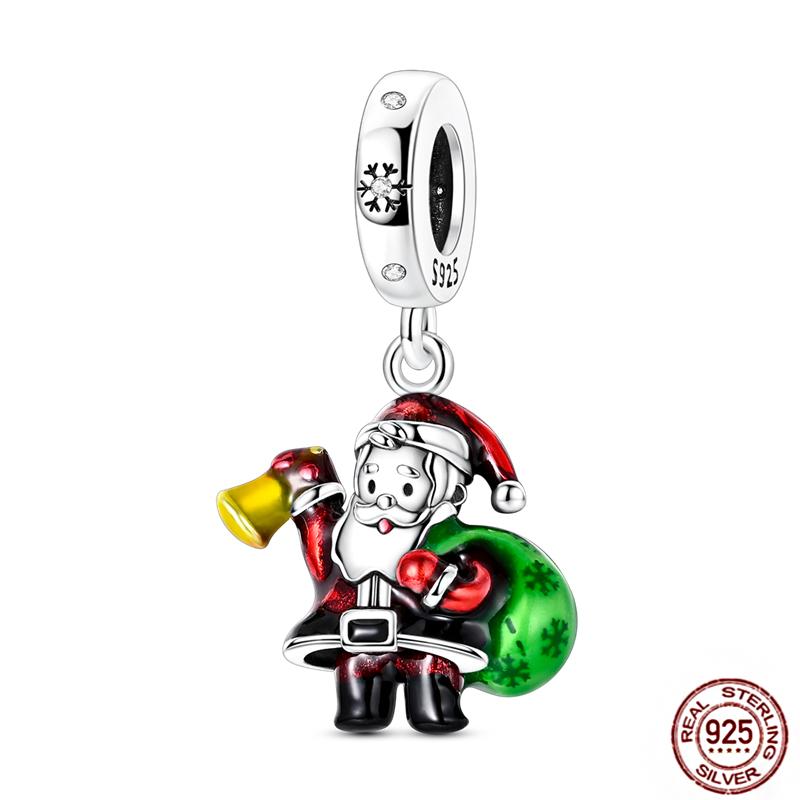 Christmas Charms Copper Fit Pendant Original Bracelets Santa Claus Snowflake Tree Gingerbread Man Beads Diy Jewelry
