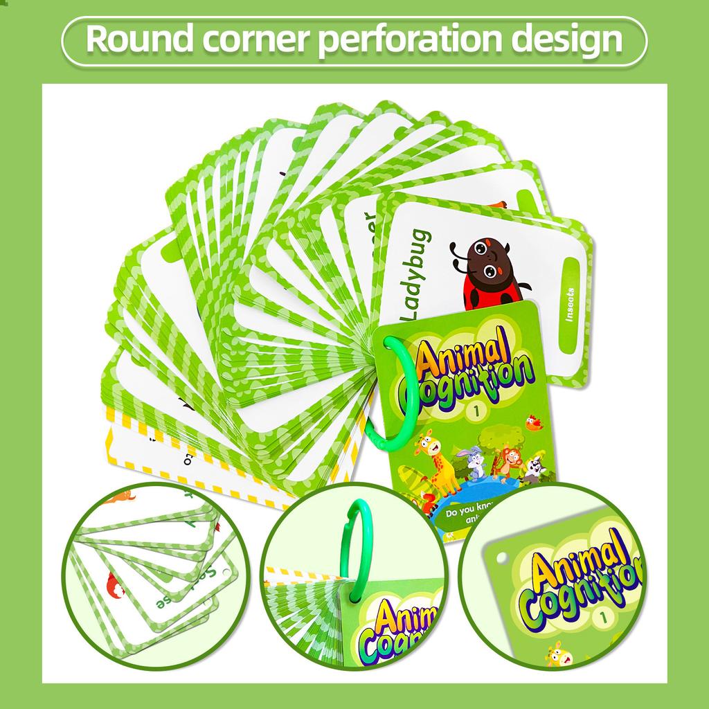 50 Cute Wind Animal Cognition Cards Cute Wind Parent-Child Communication Puzzle Enlightenment Education Cards